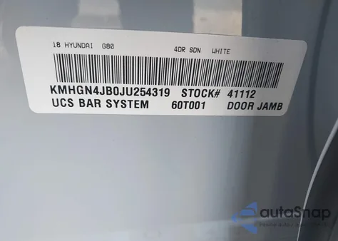 2018 Genesis G80 3.3T Sport из США, поврежденный, VIN KMHGN4JB0JU254319